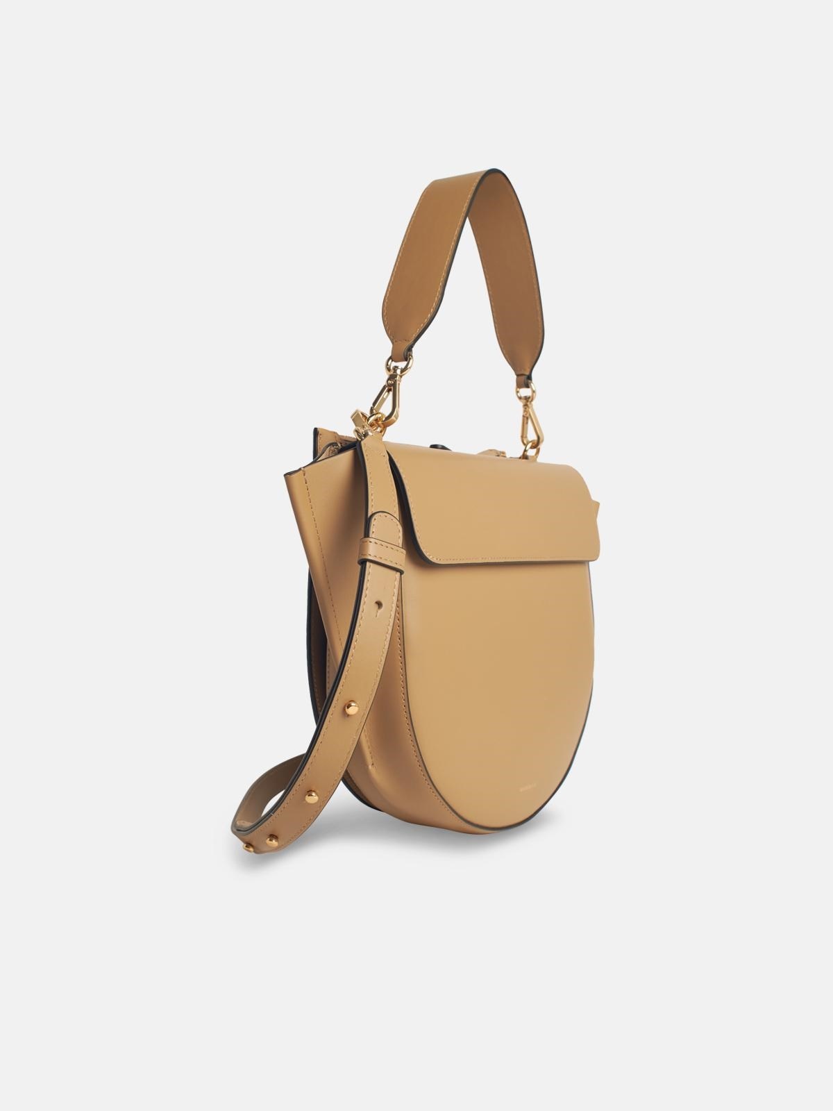 'HORTENSIA' BEIGE LEATHER BAG - 2