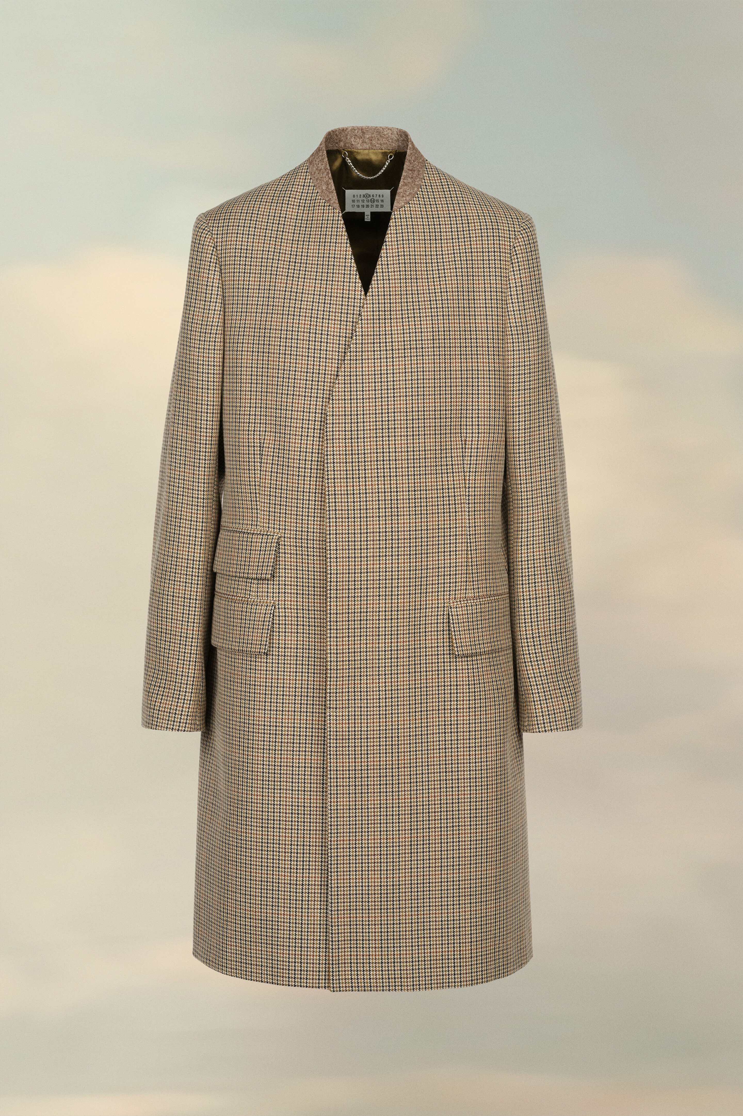 Collarless Wool Coat - 2