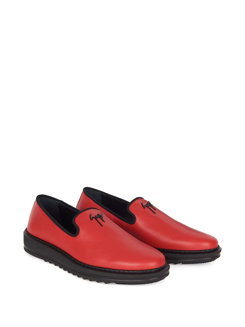Giuseppe Zanotti slip-on leather slippers with logo detail outlook