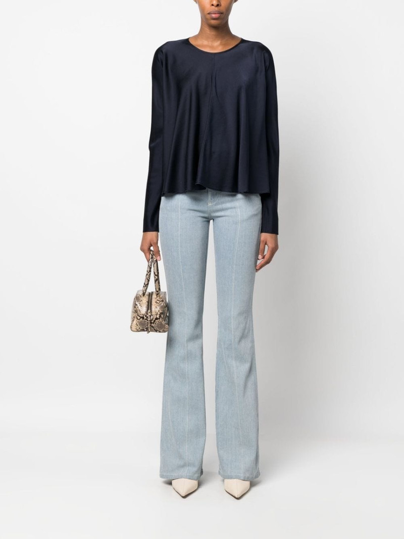 forte_forte panelled satin-finish blouse outlook