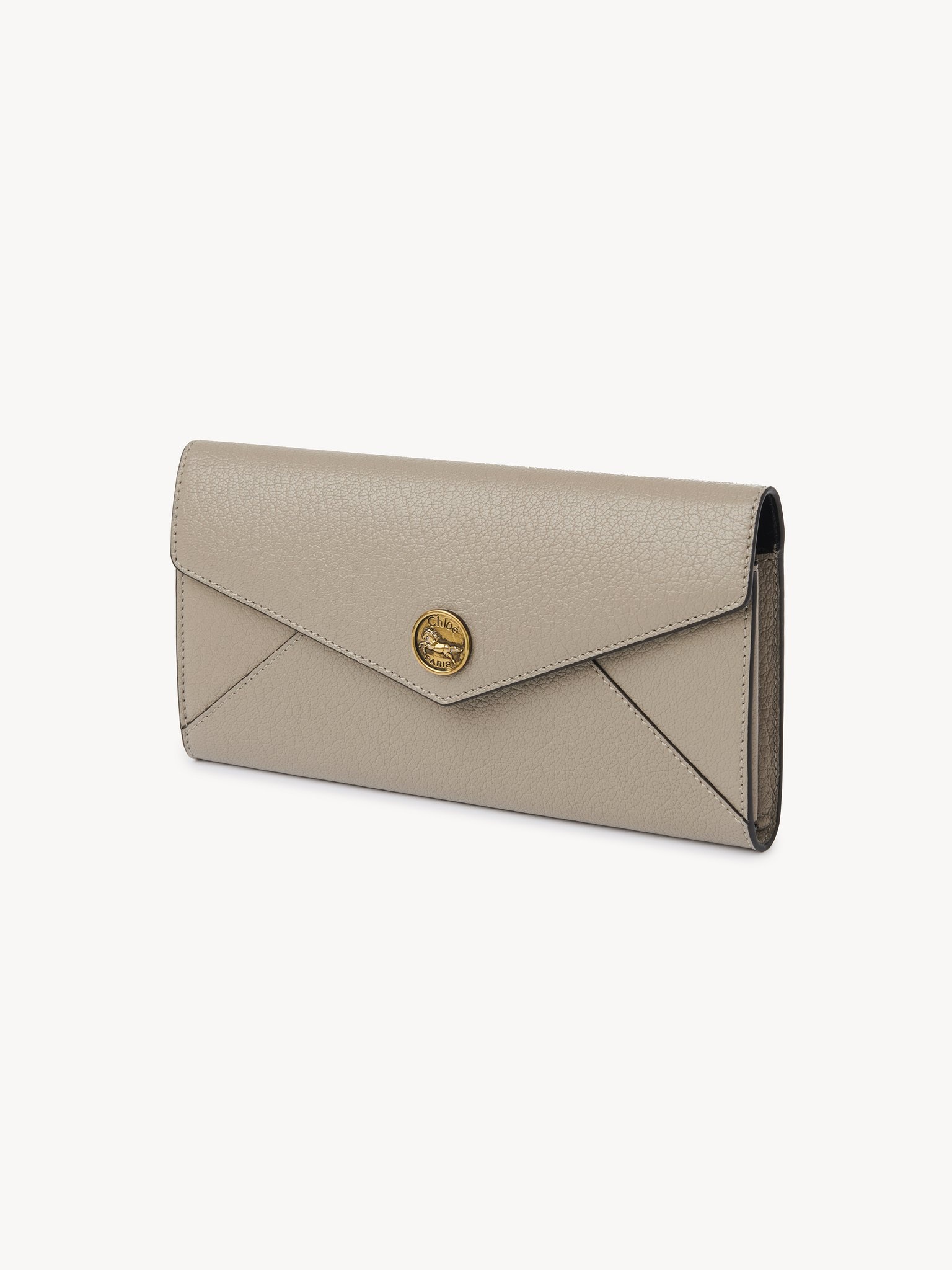 ENVELOPE LONG WALLET WITH FLAP IN GRAINED LEATHER - 2