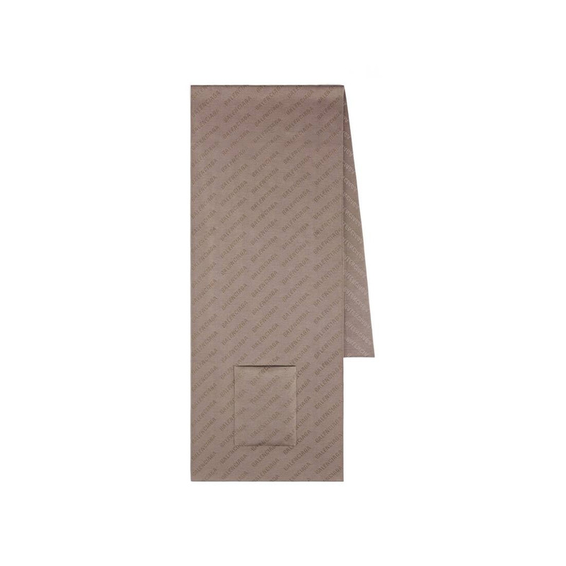 BALENCIAGA Allover Logo Scarf in Brown outlook