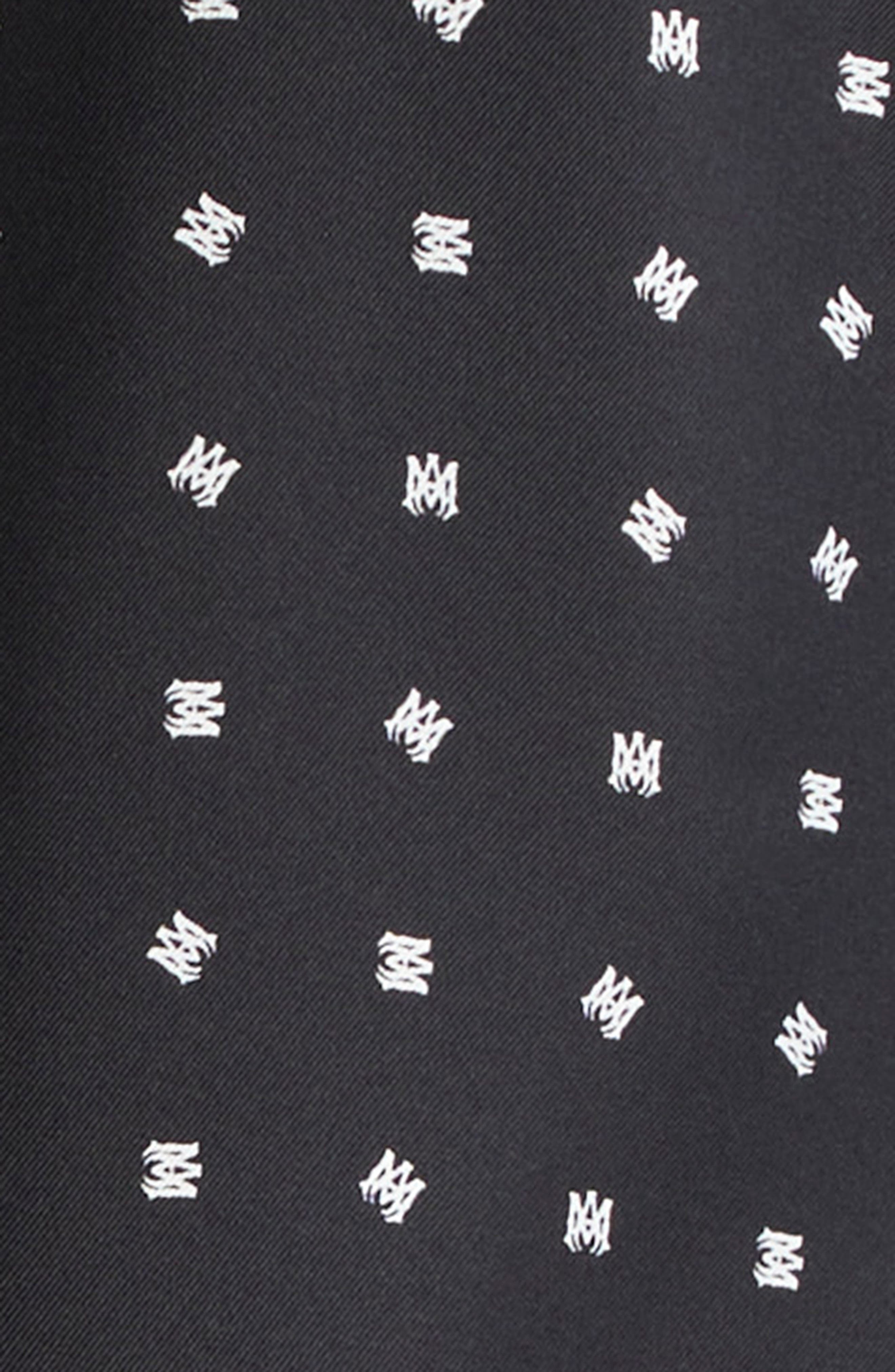 AMIRI Mix & Match Monogram Logo Print Silk Camp Shirt in Black at Nordstrom - 6