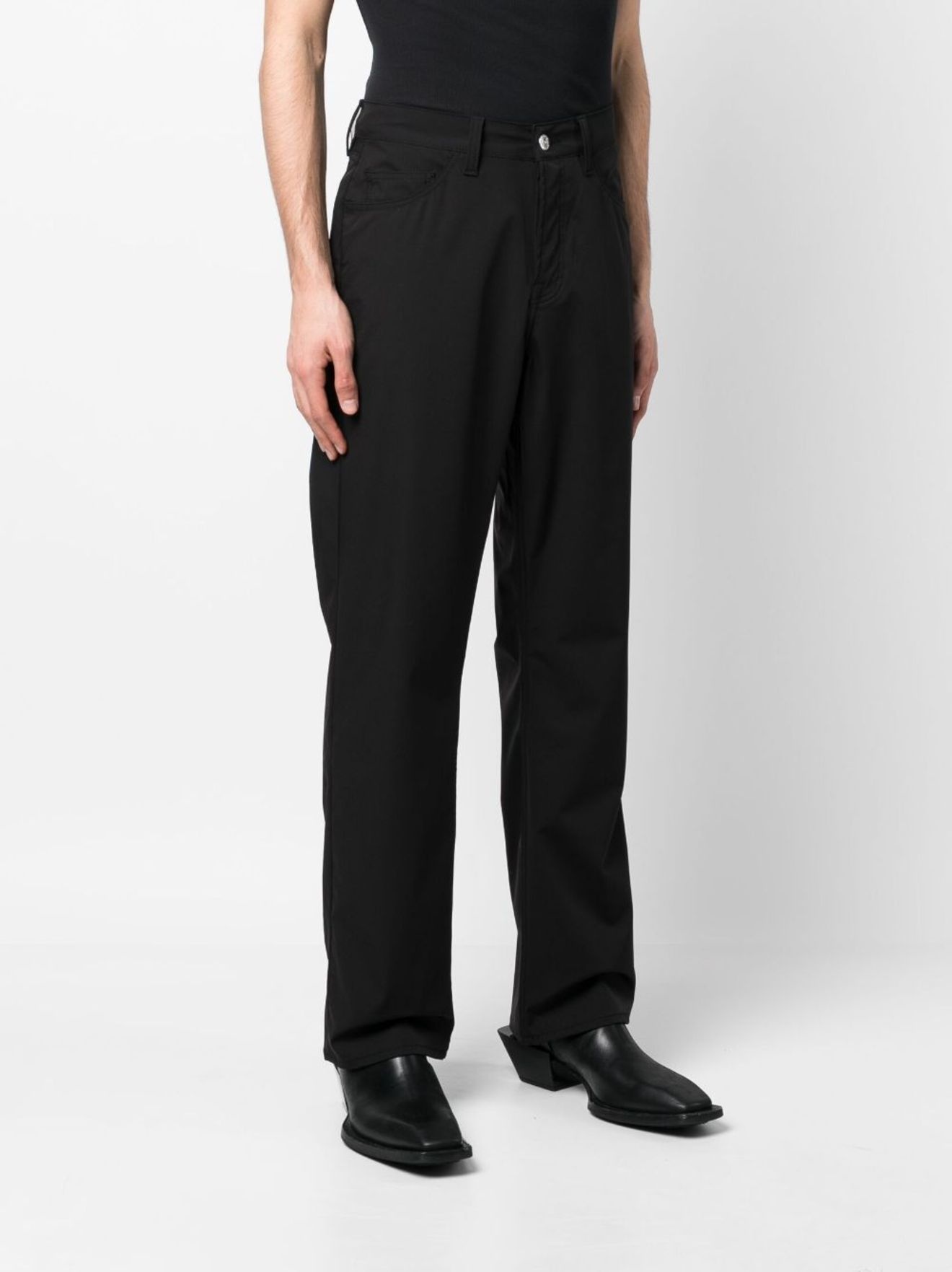 logo-patch tapered-leg trousers - 3
