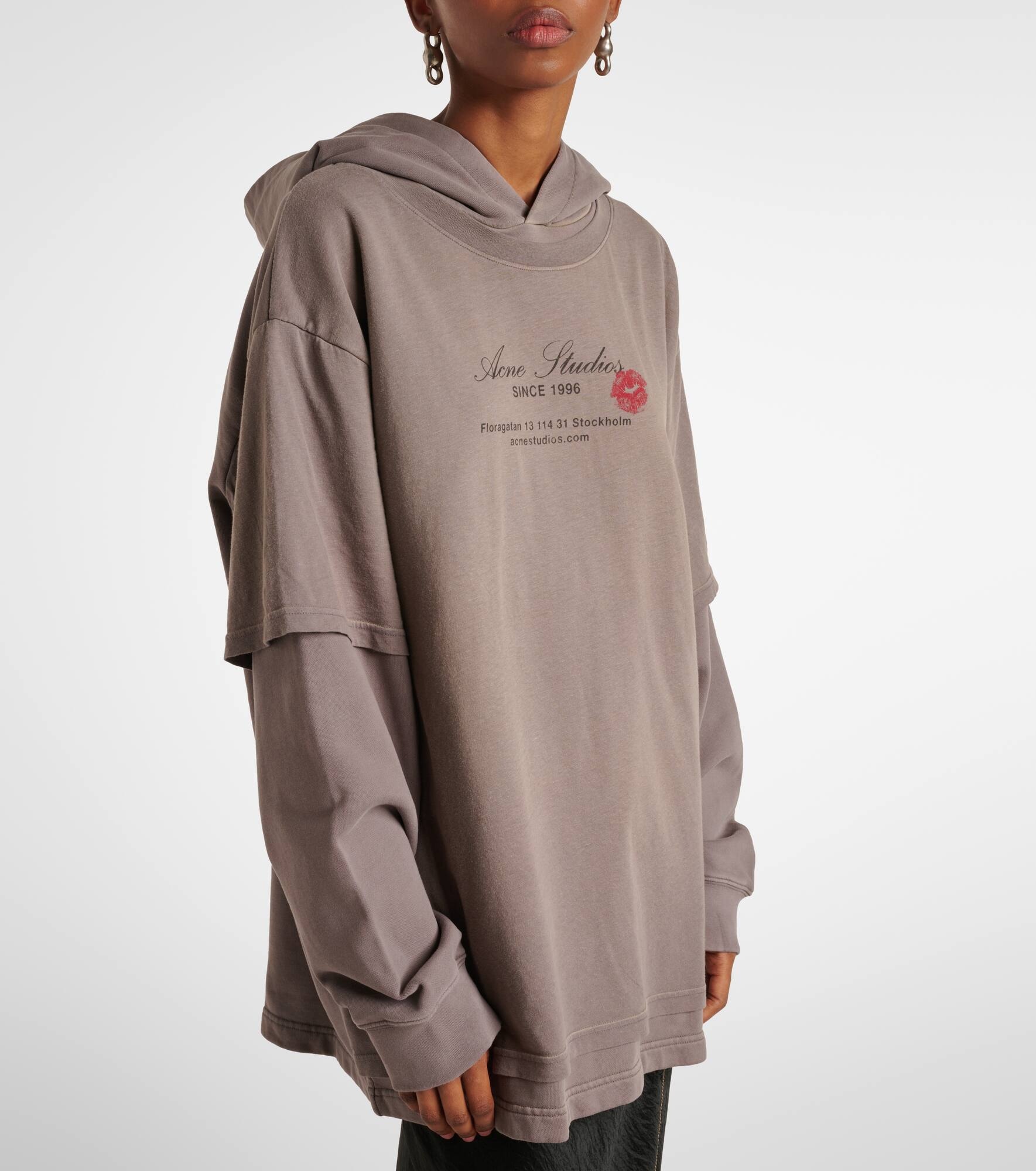 Printed cotton jersey hoodie - 4