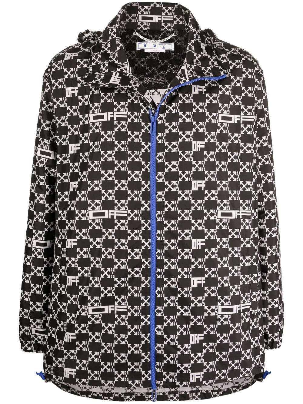 MONOGRAM ALLOVER WINDBREAKER BLACK WHITE - 1