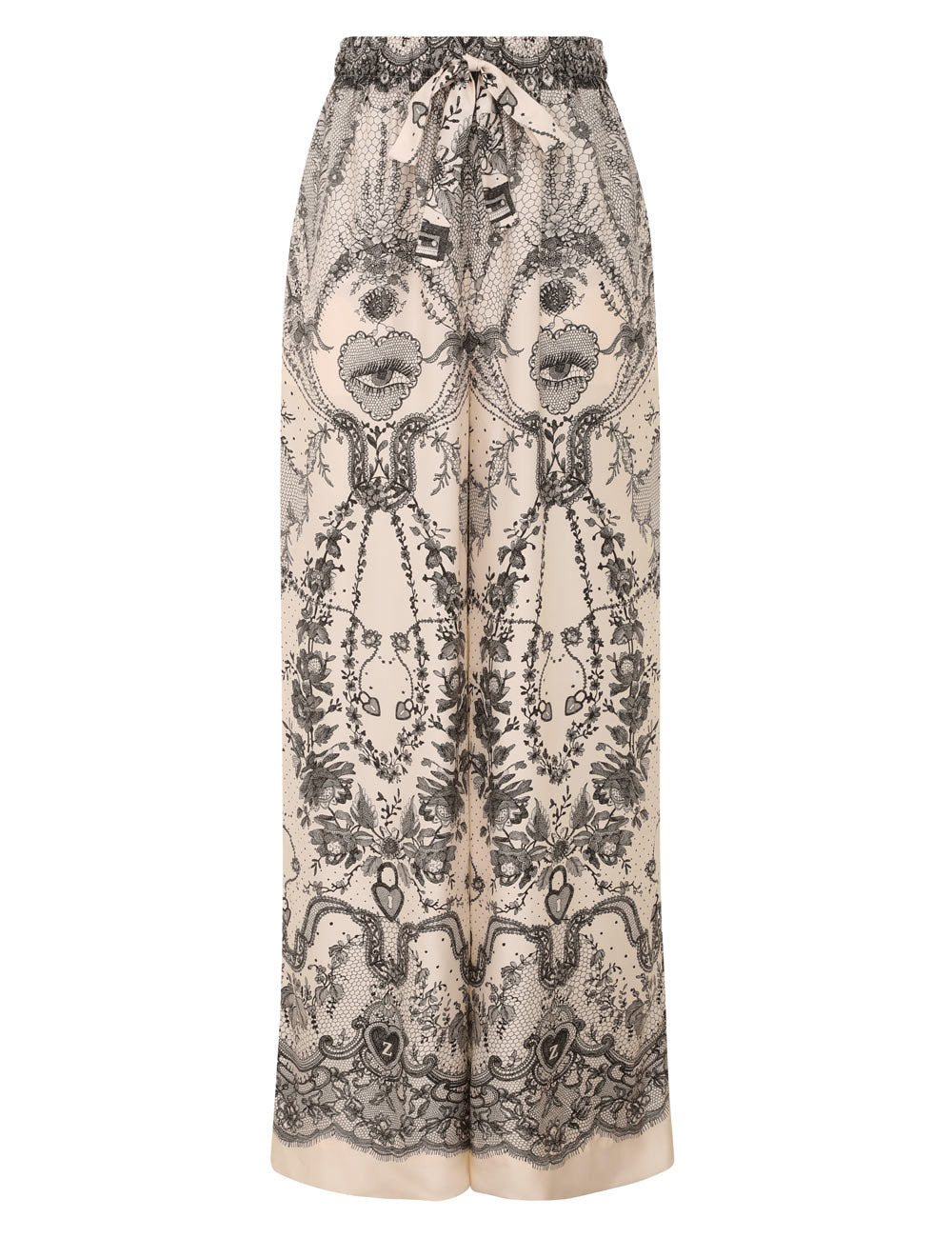 Crush Draw Waist Pant Ivory Locket - 1