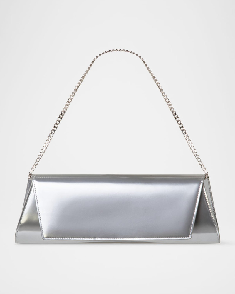 AKRIS Anouk Small Metallic Leather Clutch Bag outlook