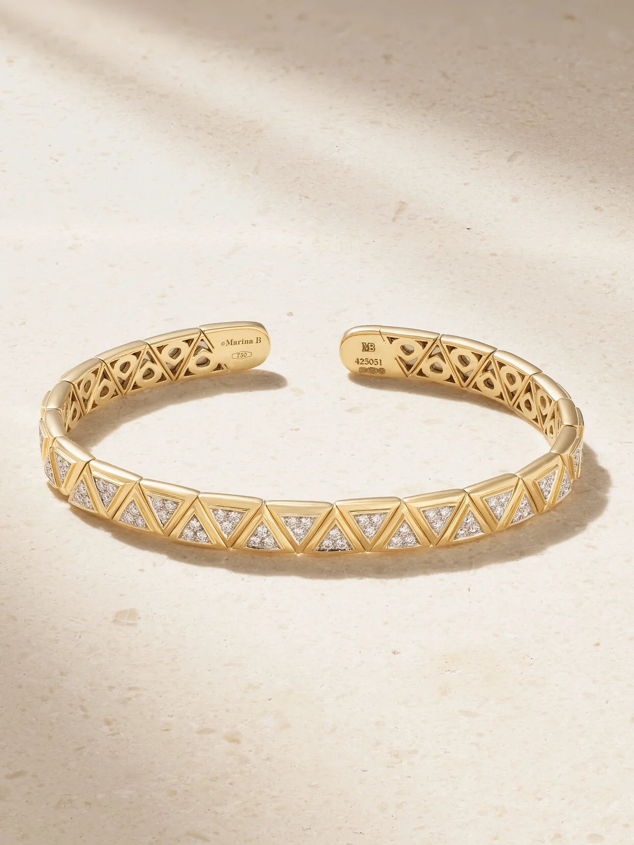 Triangoli 18-karat Gold Diamond Bangle - 1
