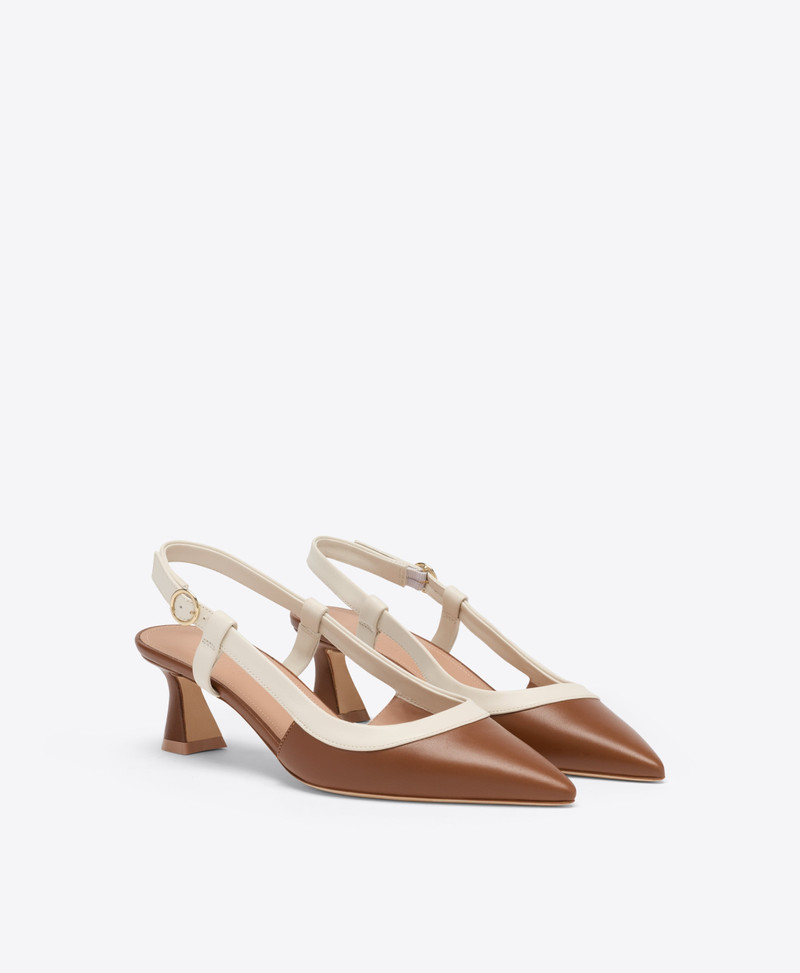 MALONE SOULIERS Tate 45 Brown Leather Heeled Slingbacks outlook