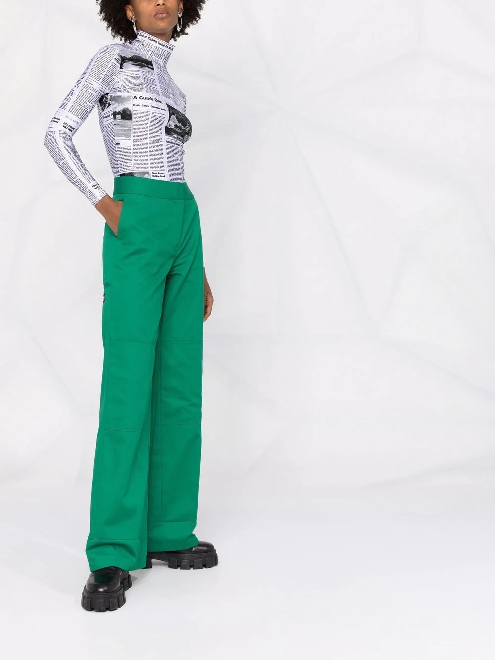 wide-leg cotton trousers - 7