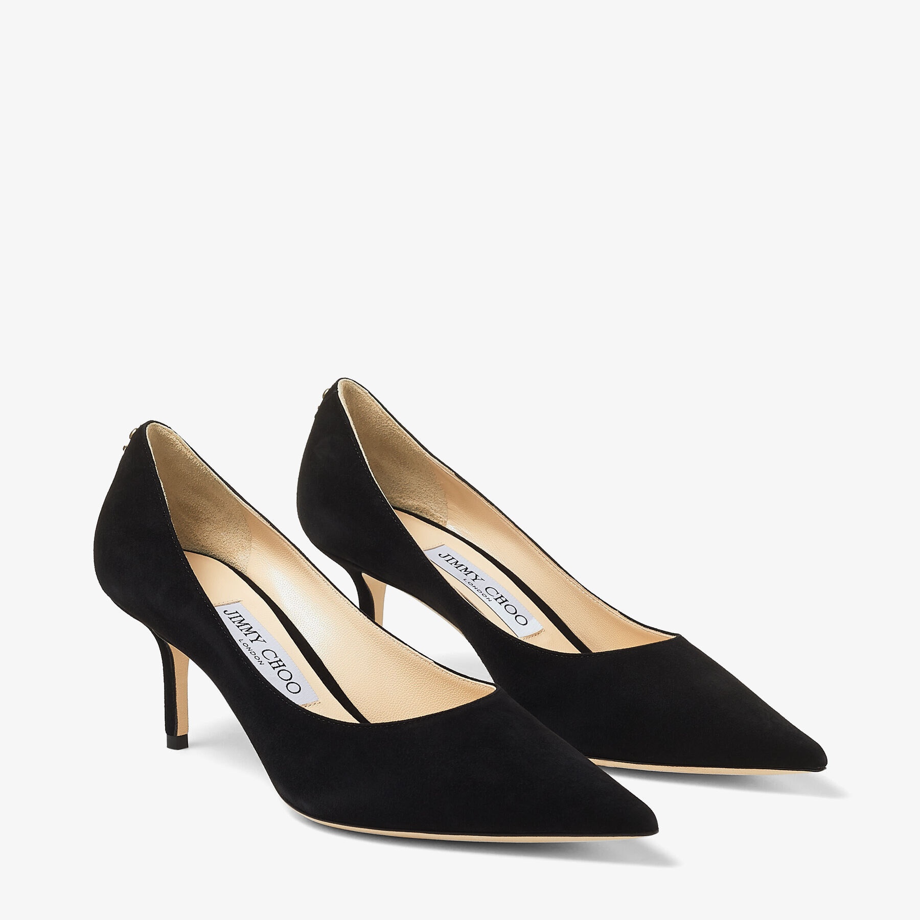 Love 65
Black Suede Pointed Pumps with JC Emblem - 2