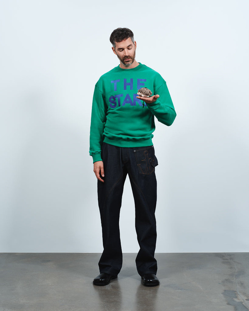 MENS 'THE START' SWEATSHIRT IN BRIGHT GREEN 4