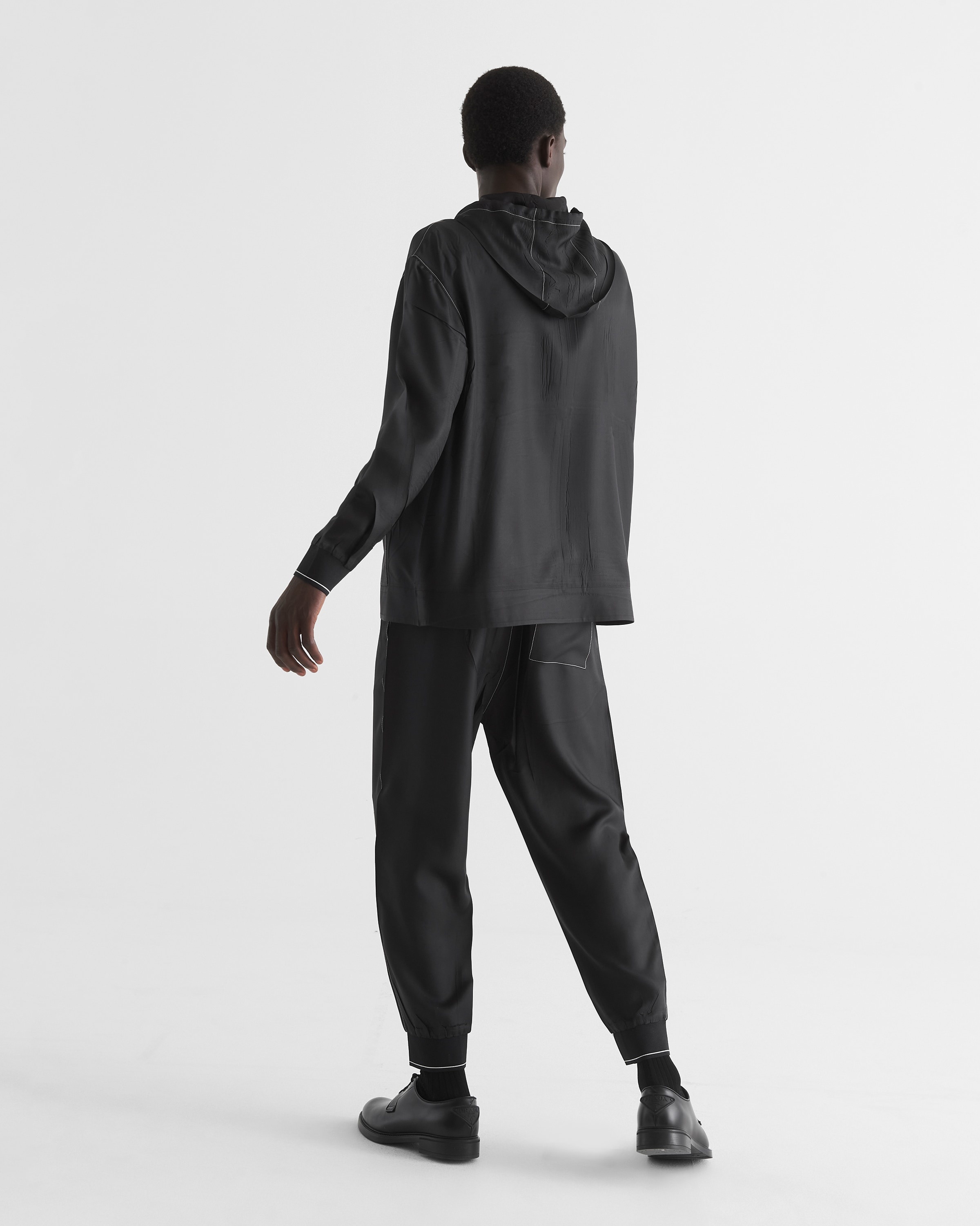 Prada silk hooded jacket - Black