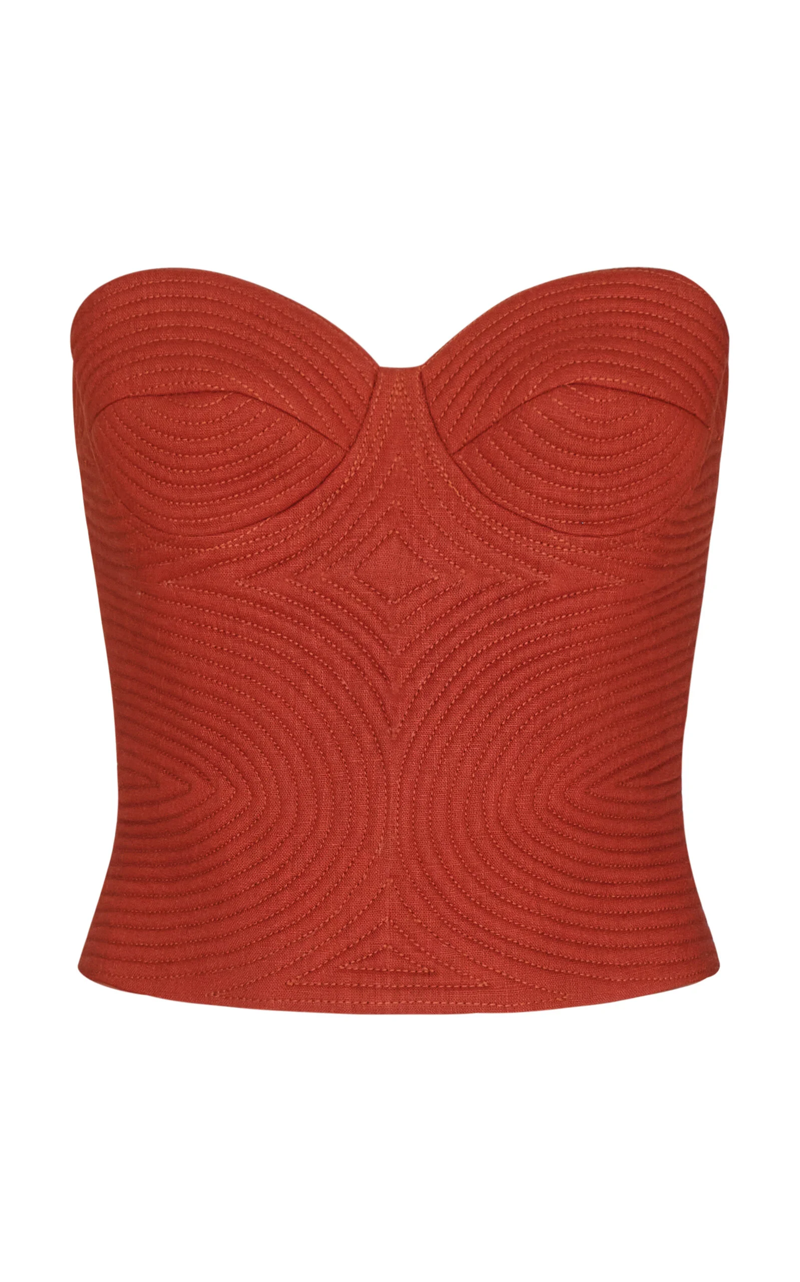 Morenita Embroidered Linen Top red - 1