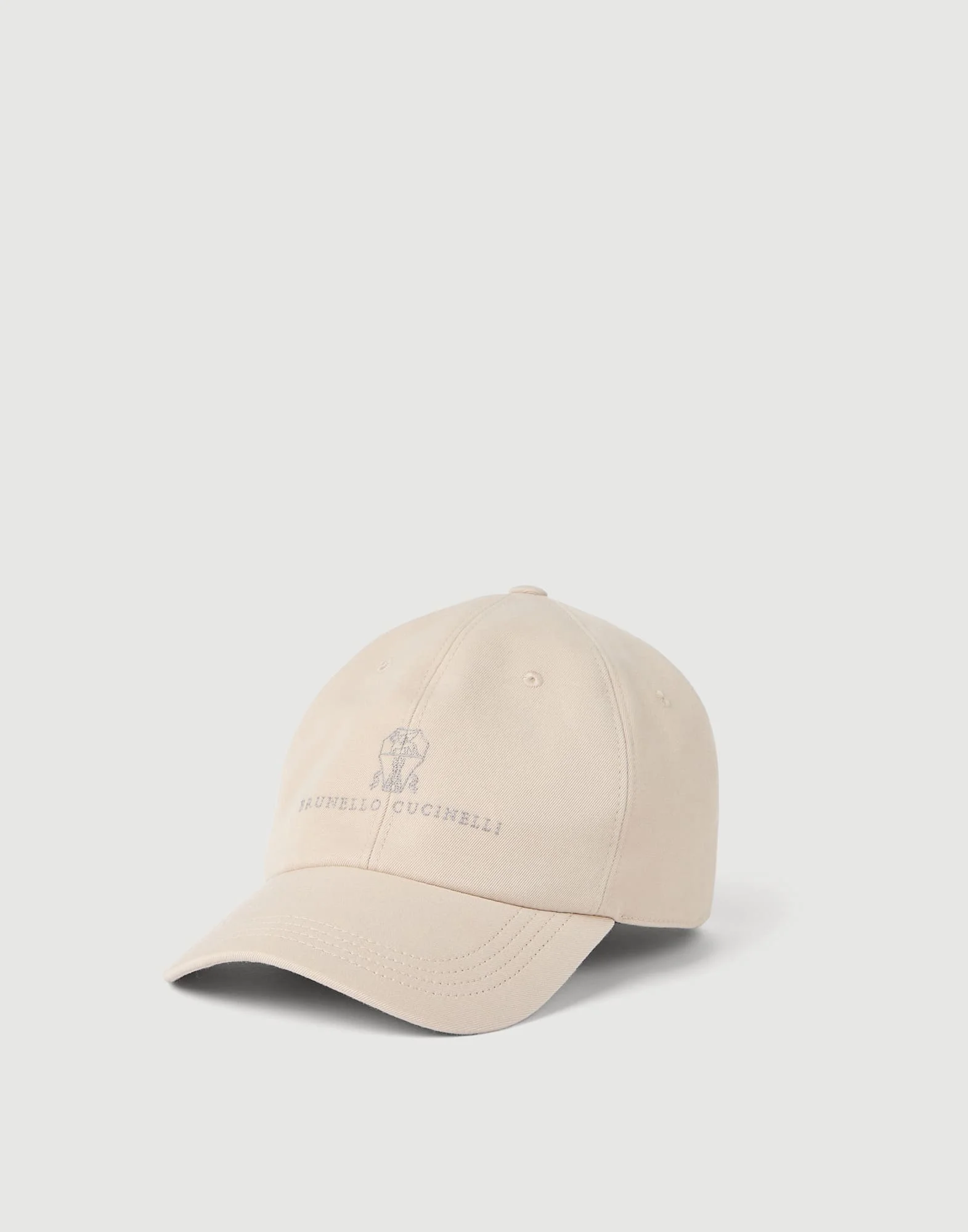 Garment-dyed twisted cotton gabardine baseball cap with embroidered logo - 1