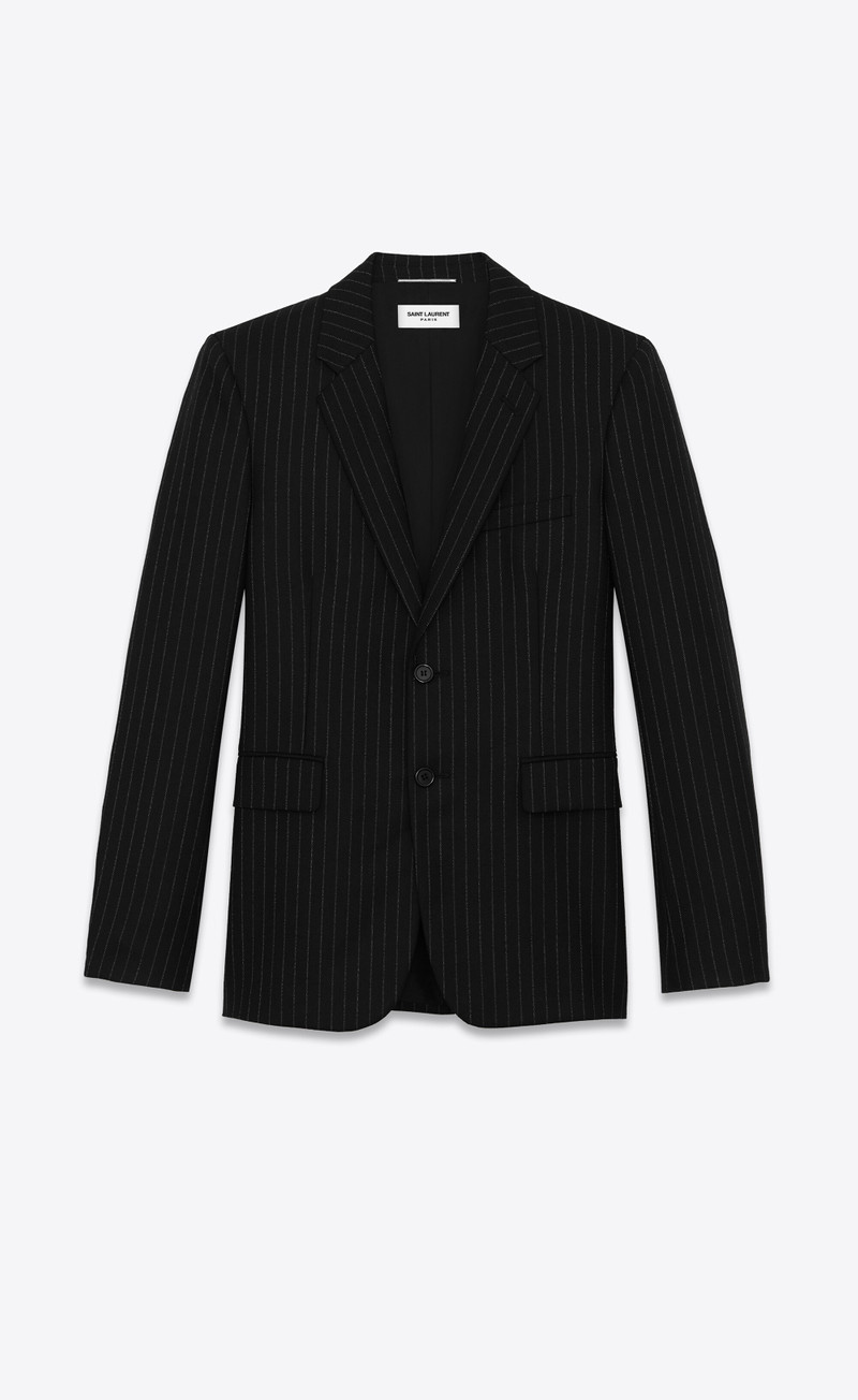 flannel jacket in rive gauche stripes wool flannel 1