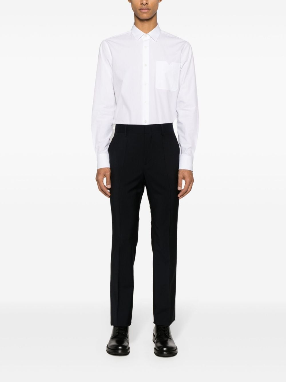 tailored wool-blend tapered trousers - 2