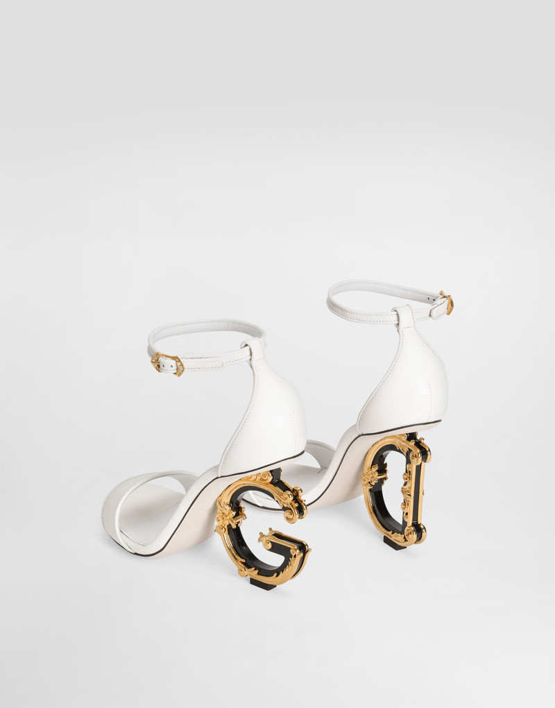 Dolce & Gabbana Nappa leather sandals with baroque DG detail outlook