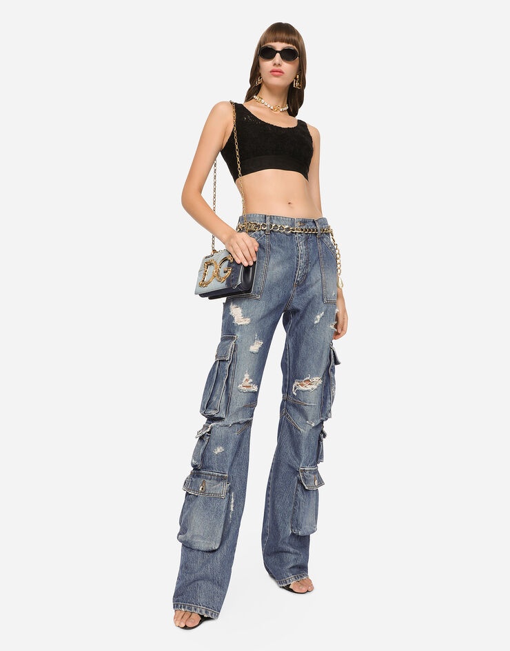 Cargo denim jeans - 5