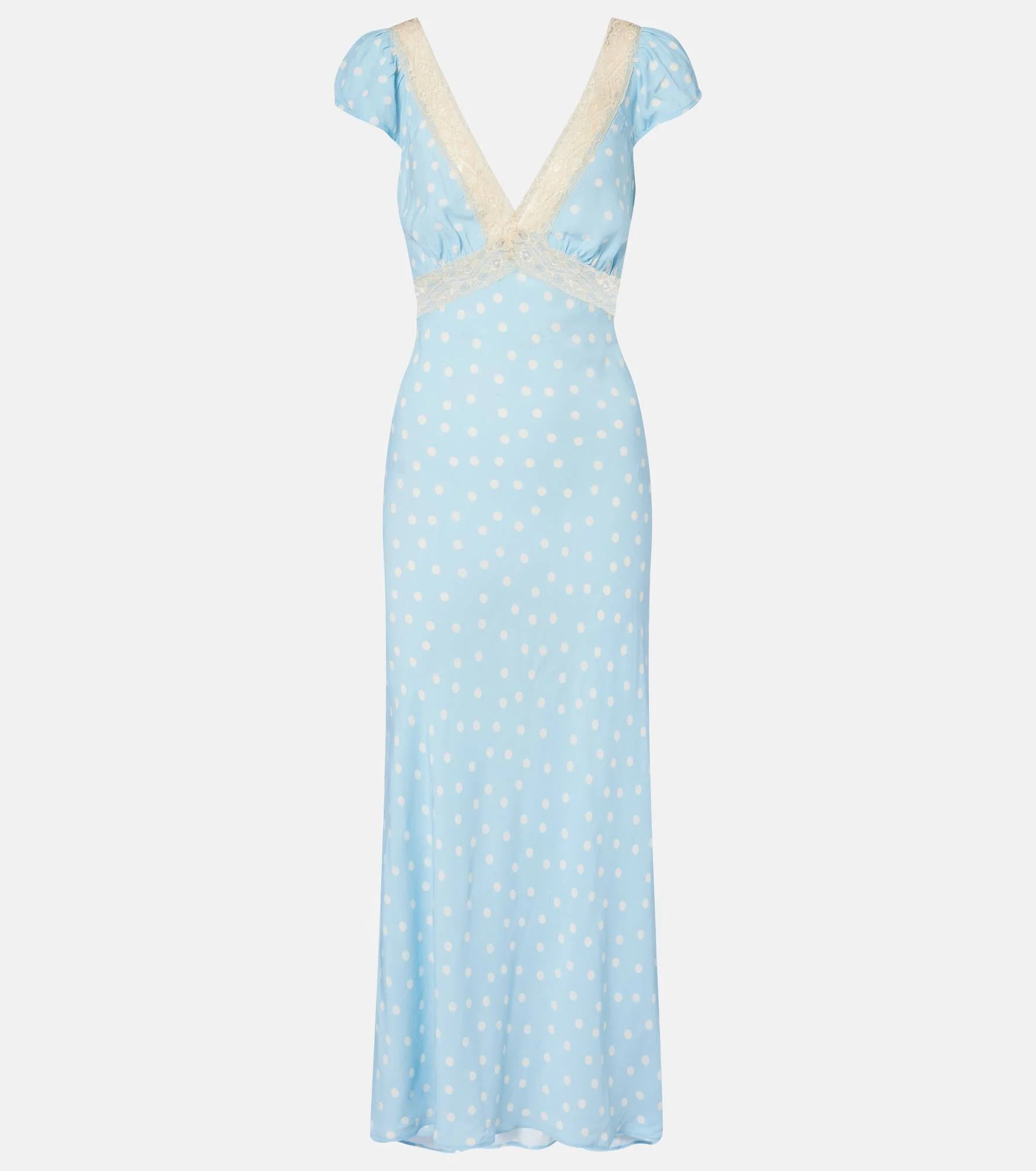 Iggy lace-trimmed polka-dot midi dress - 1