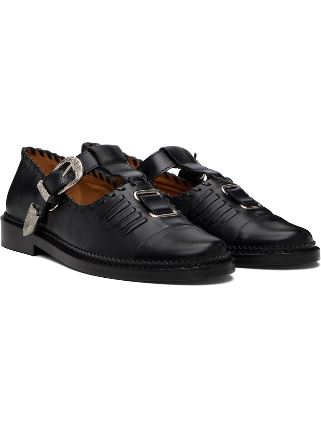 Black Leather Loafers - 4