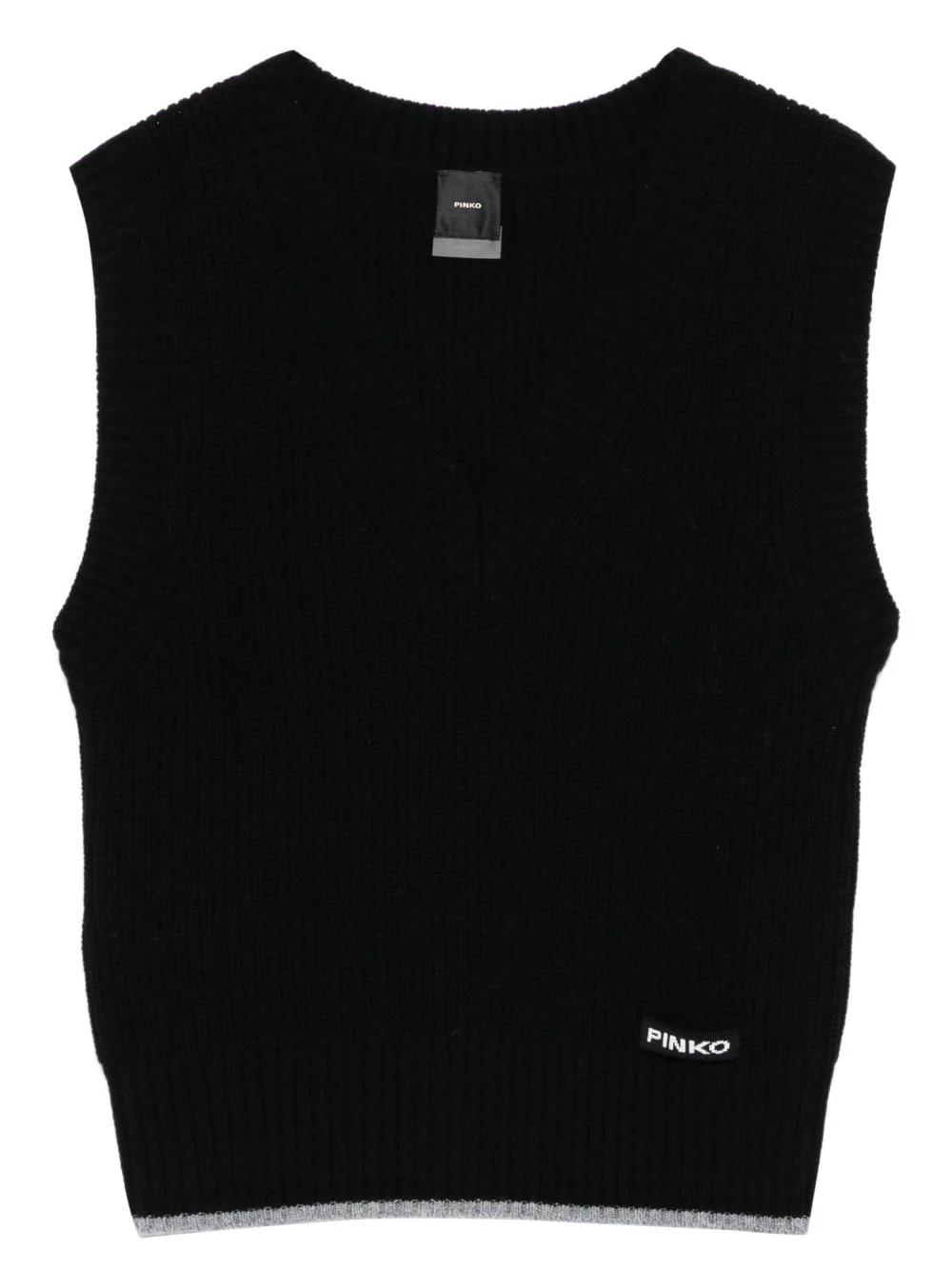 V-neck knitted vest - 1