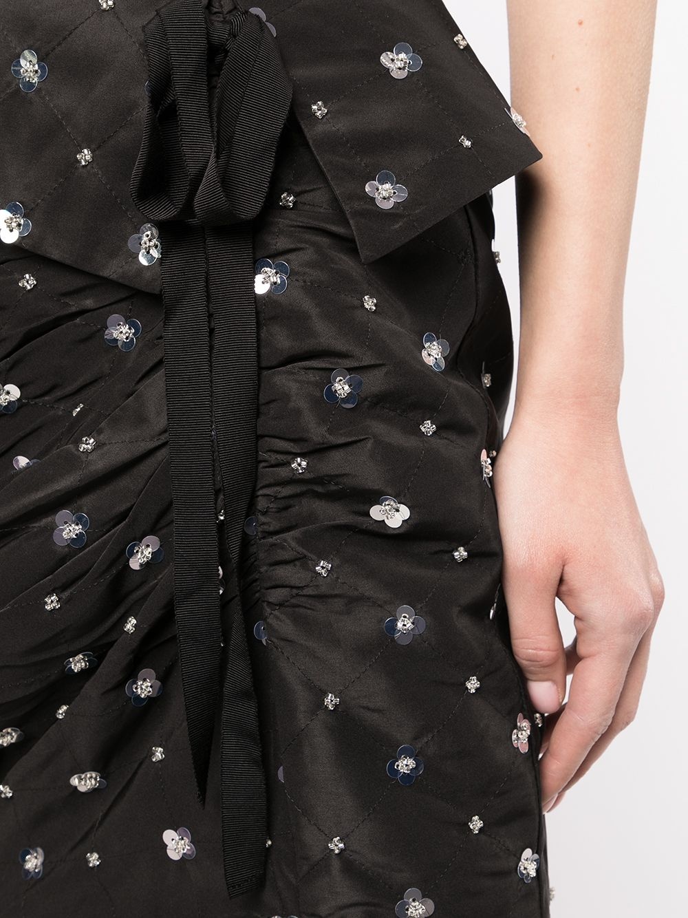 sequin-embellished ruched mini skirt - 5