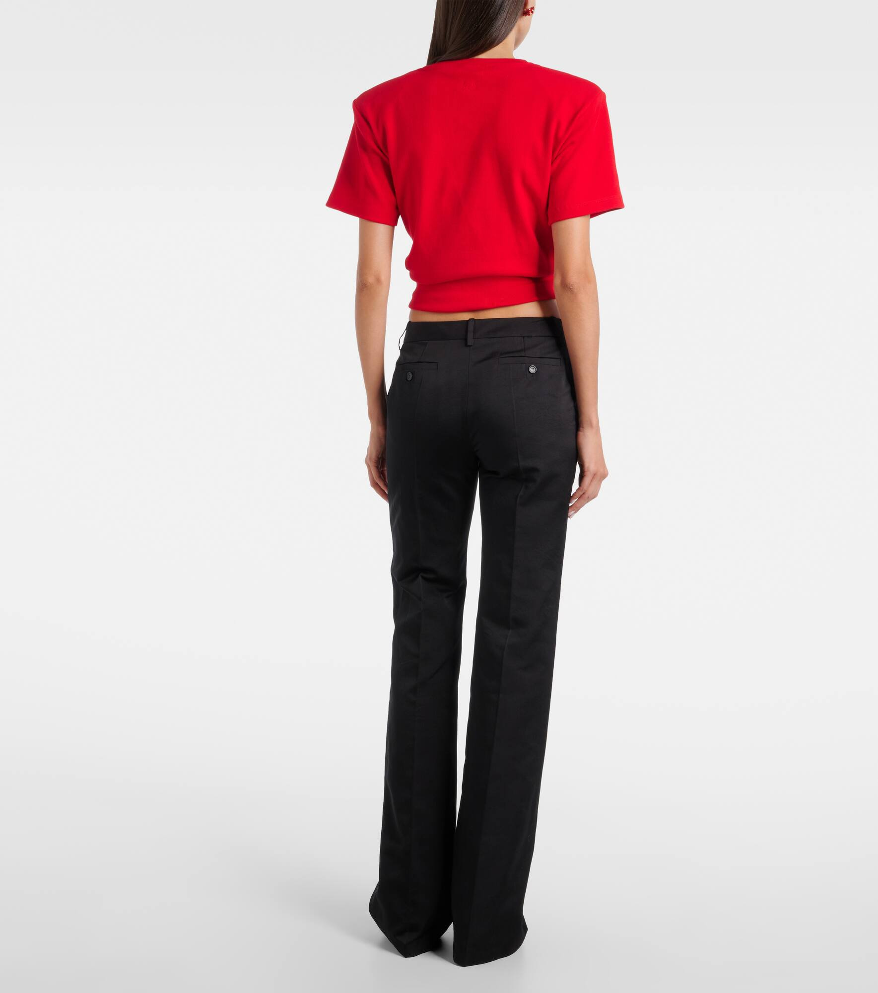 Cotton and silk flared pants - 3