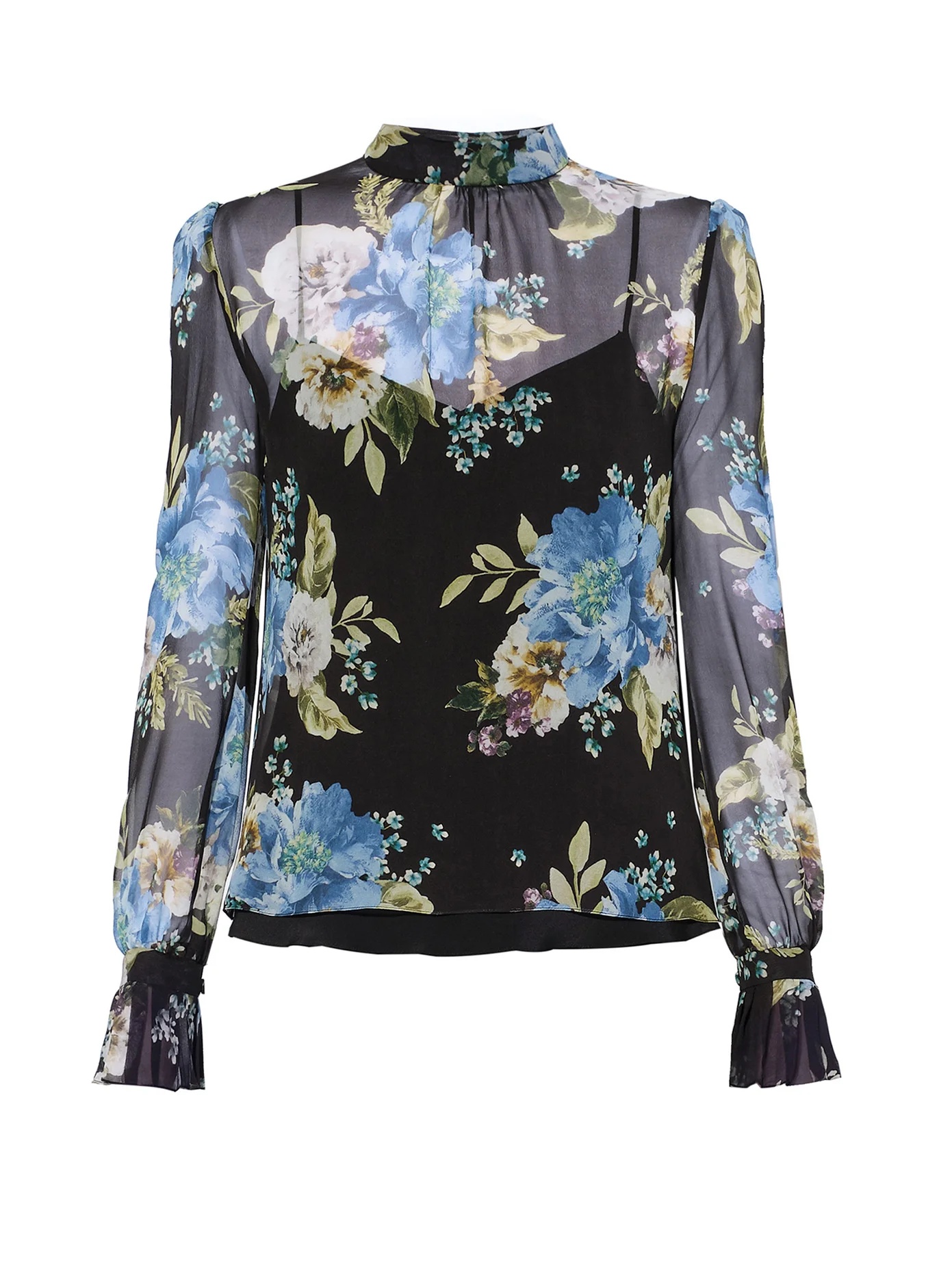 Barnaby Carnation-print crepe de Chine blouse - 1