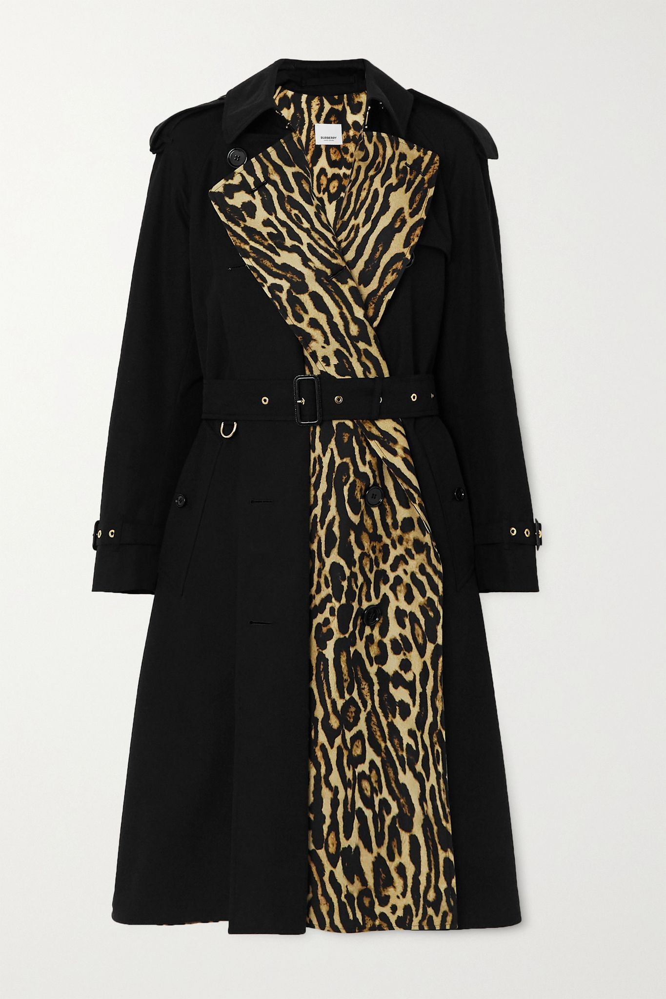 Leopard-print cotton-gabardine trench coat  - 1