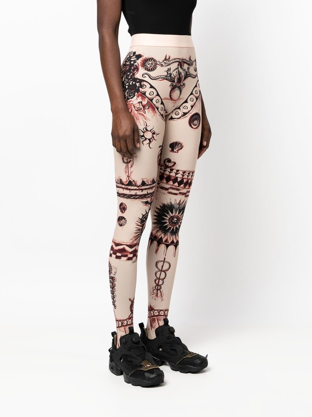 Geotic tattoo-print leggings - 3