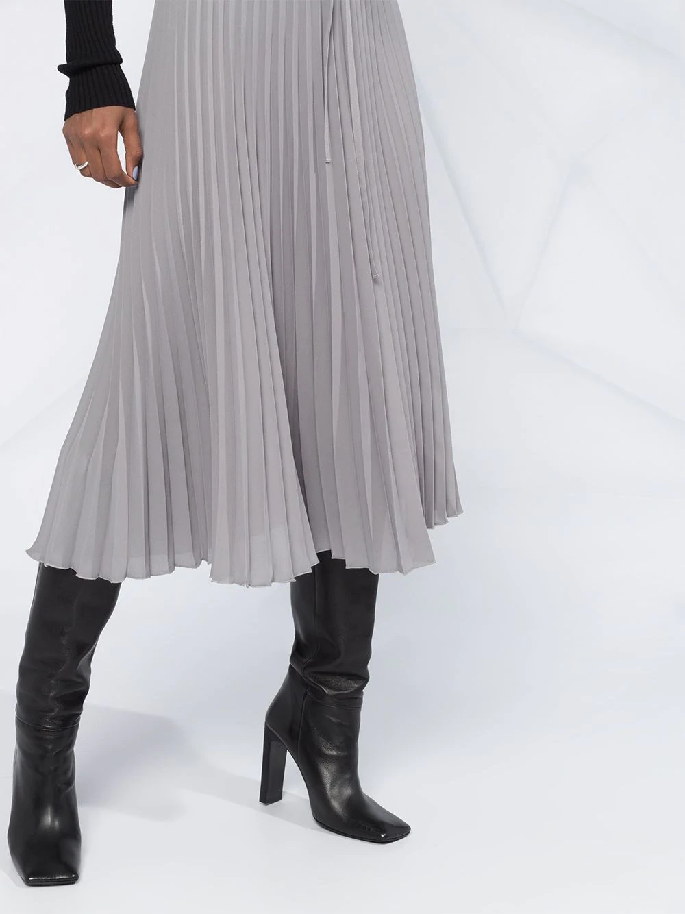 pleated mid-length skirt - 5