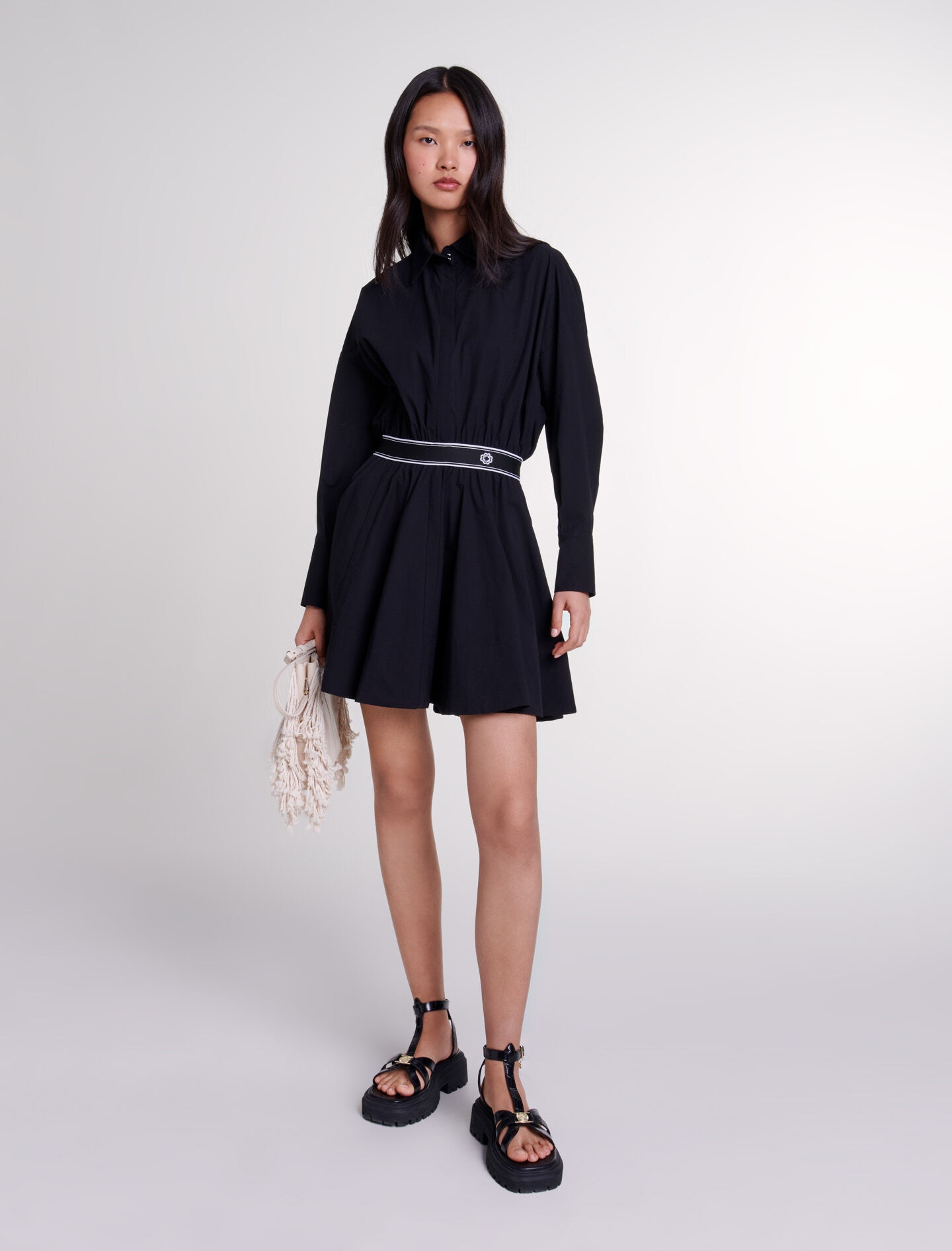 Short elasticated shirt dress - 2