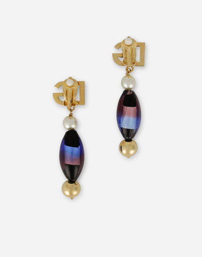 Dolce & Gabbana Drop earrings with murrine and DG logo outlook