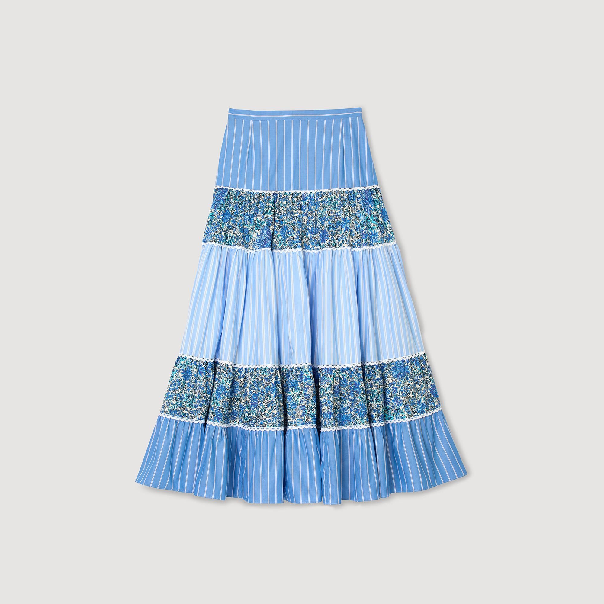 LONG PATCHWORK SKIRT - 1