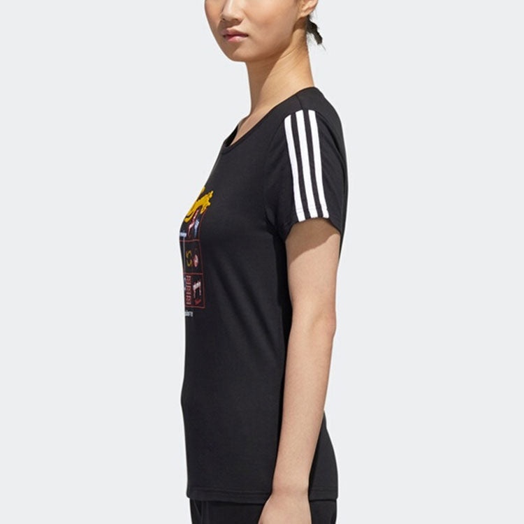 (WMNS) adidas neo Graphic T-shirt 'Black' GK1567 - 5