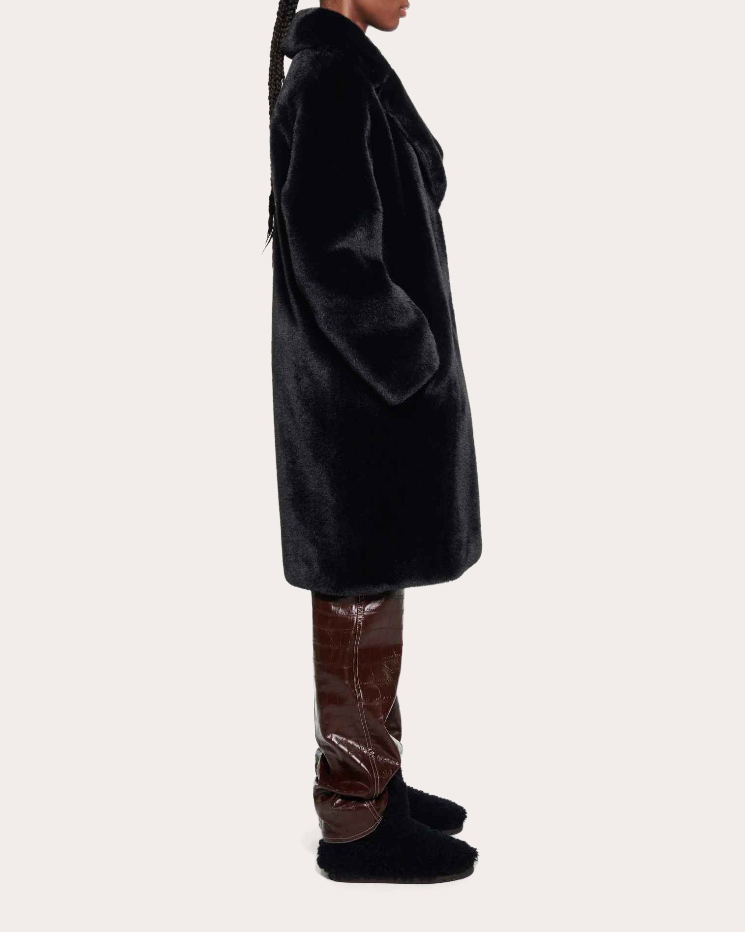 Camille Faux-Fur Cocoon Coat - 3