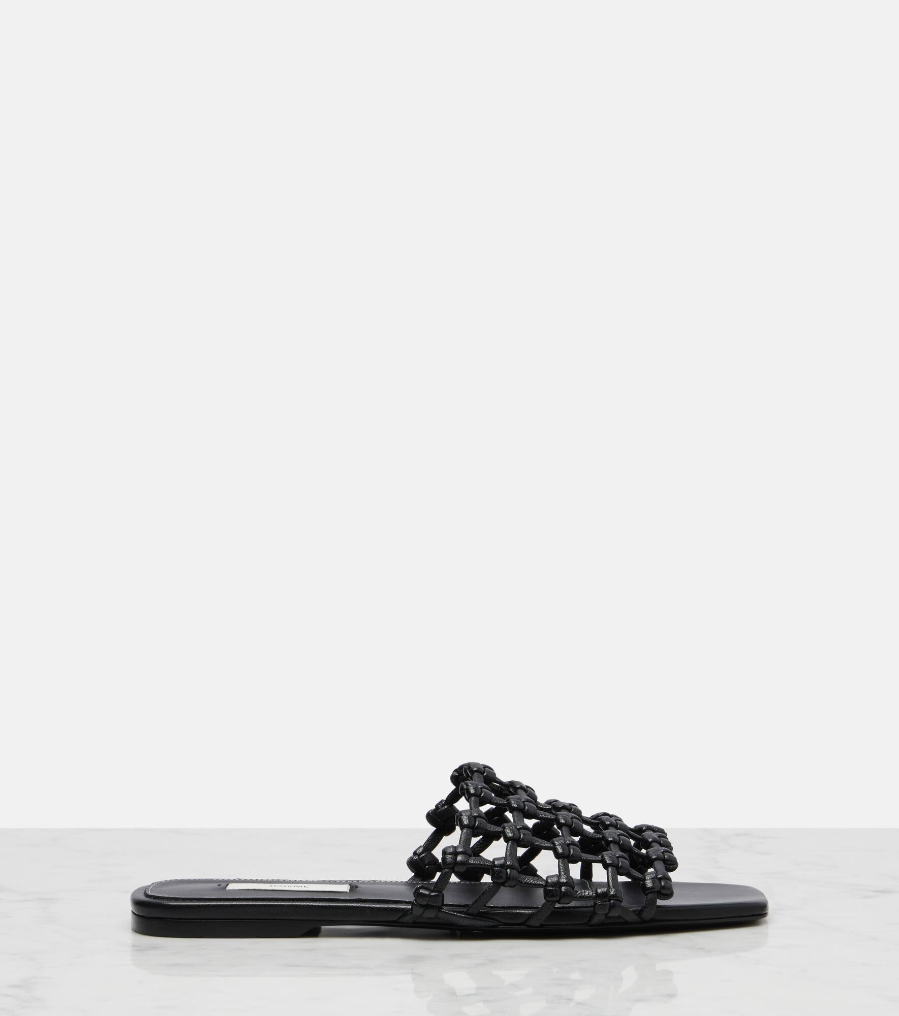Woven leather slides - 4