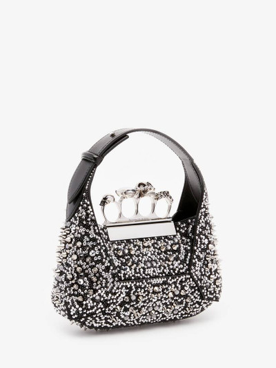 Alexander McQueen Women's The Jewelled Hobo Mini Bag in Black outlook