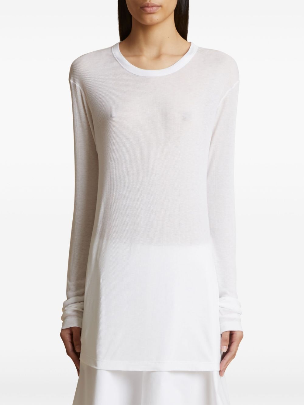 ribbed long-sleeve top - 3