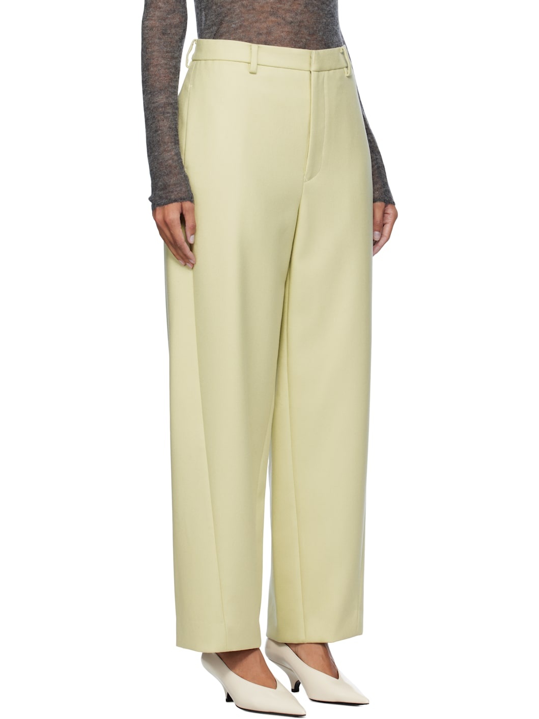 Yellow Light Melton Trousers - 2