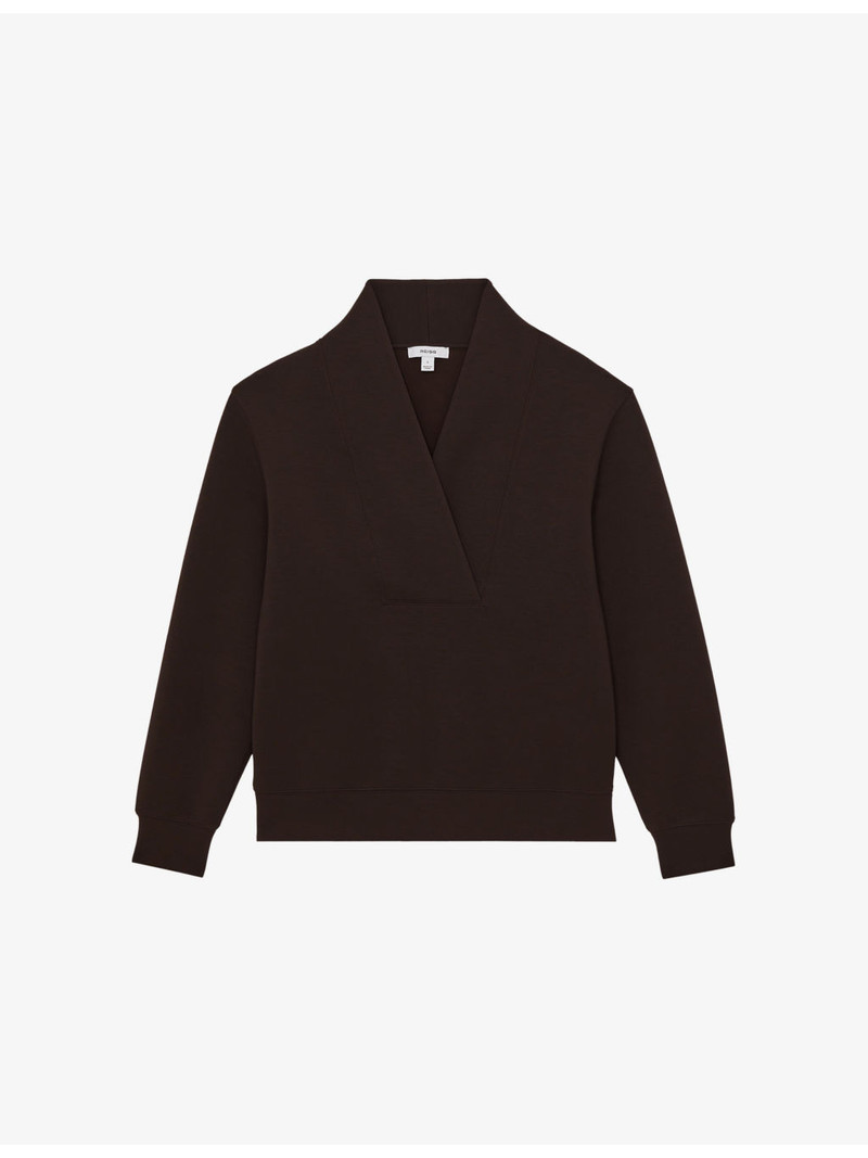 Annabel Shawl-Neck Long-Sleeve Jersey Top 1