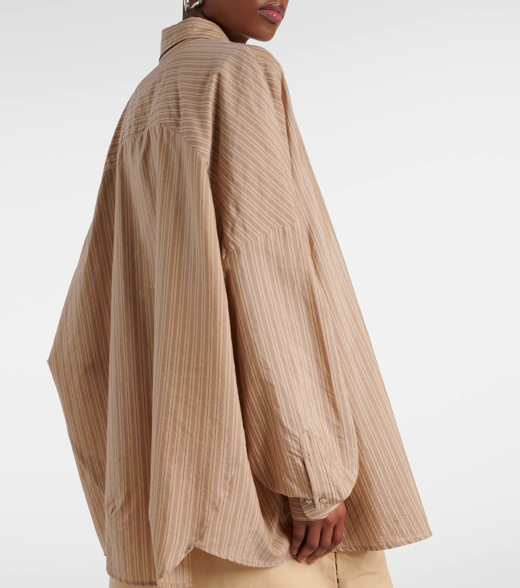 Striped cotton-blend shirt - 5