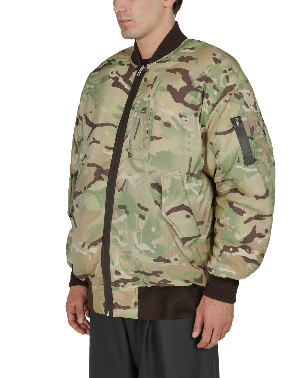 OVERSIZED CAMO NYLON BOMBER - 3