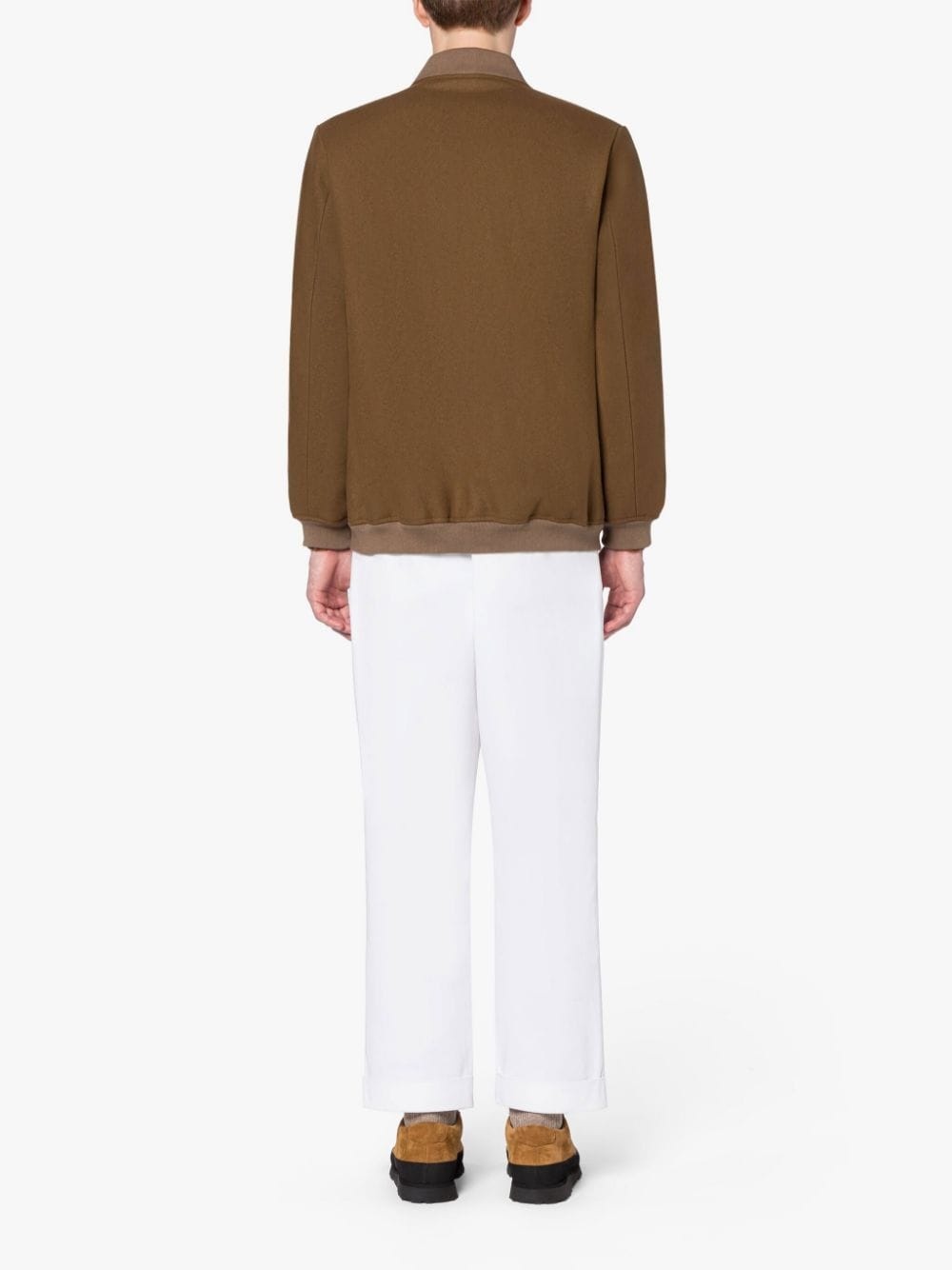 GIRTON DARK CAMEL WOOL BOMBER JACKET - 3
