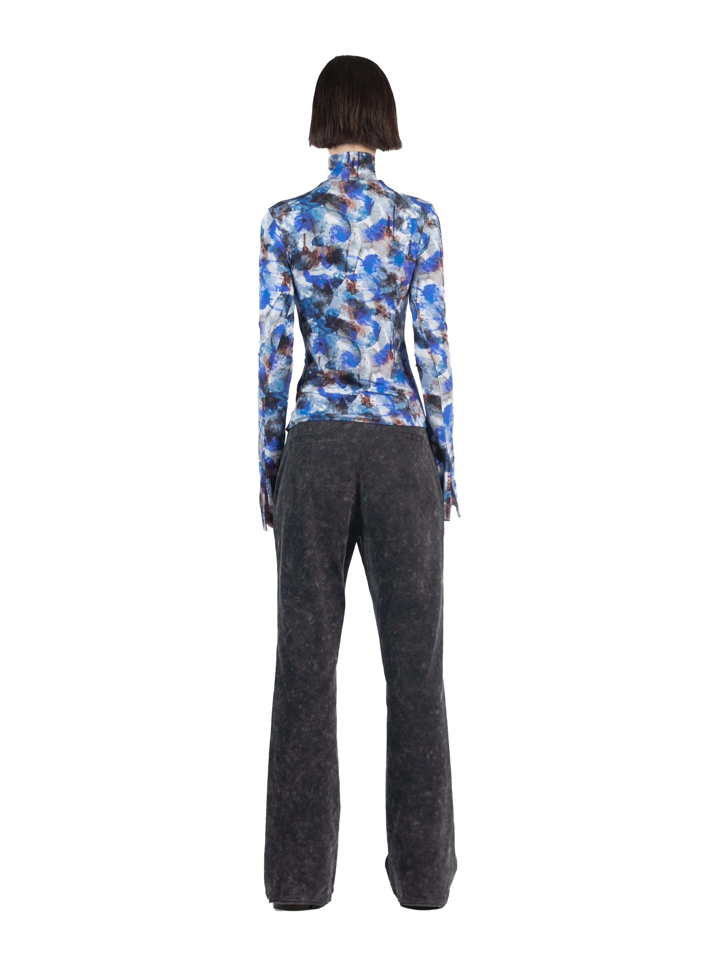 Fitted Tailored Trousers Washed Grey - 4