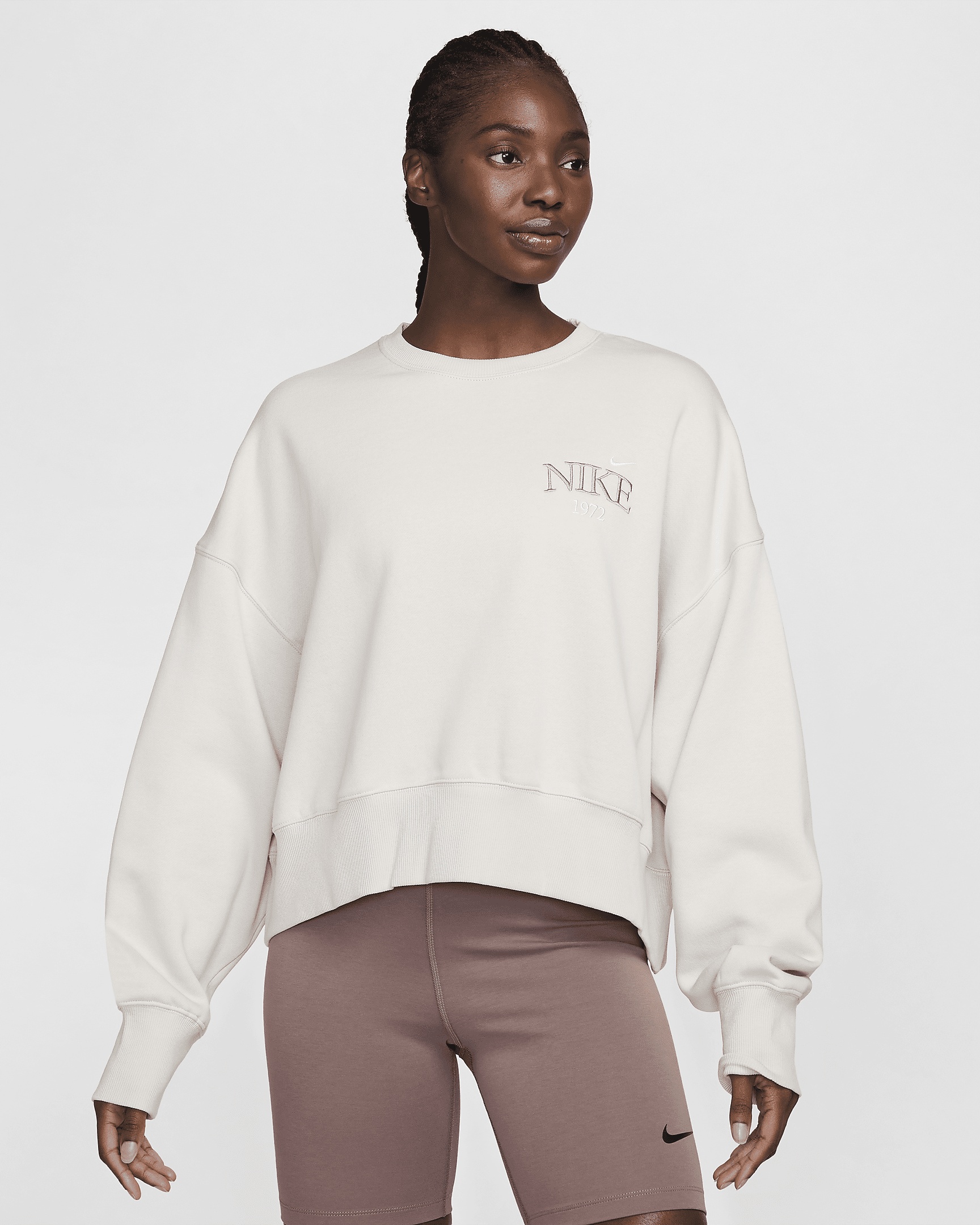 Nike Sportswear Phoenix Fleece Women's Oversized Cropped Crew-Neck Sweatshirt - 1