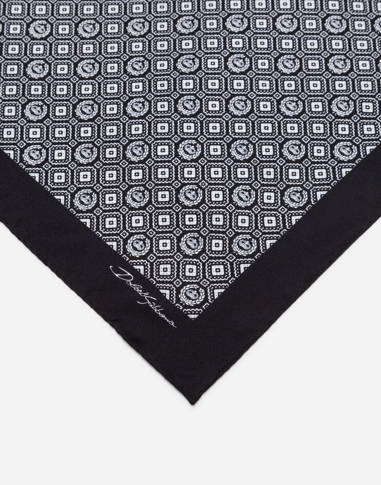 Silk pocket square with tie print - 2