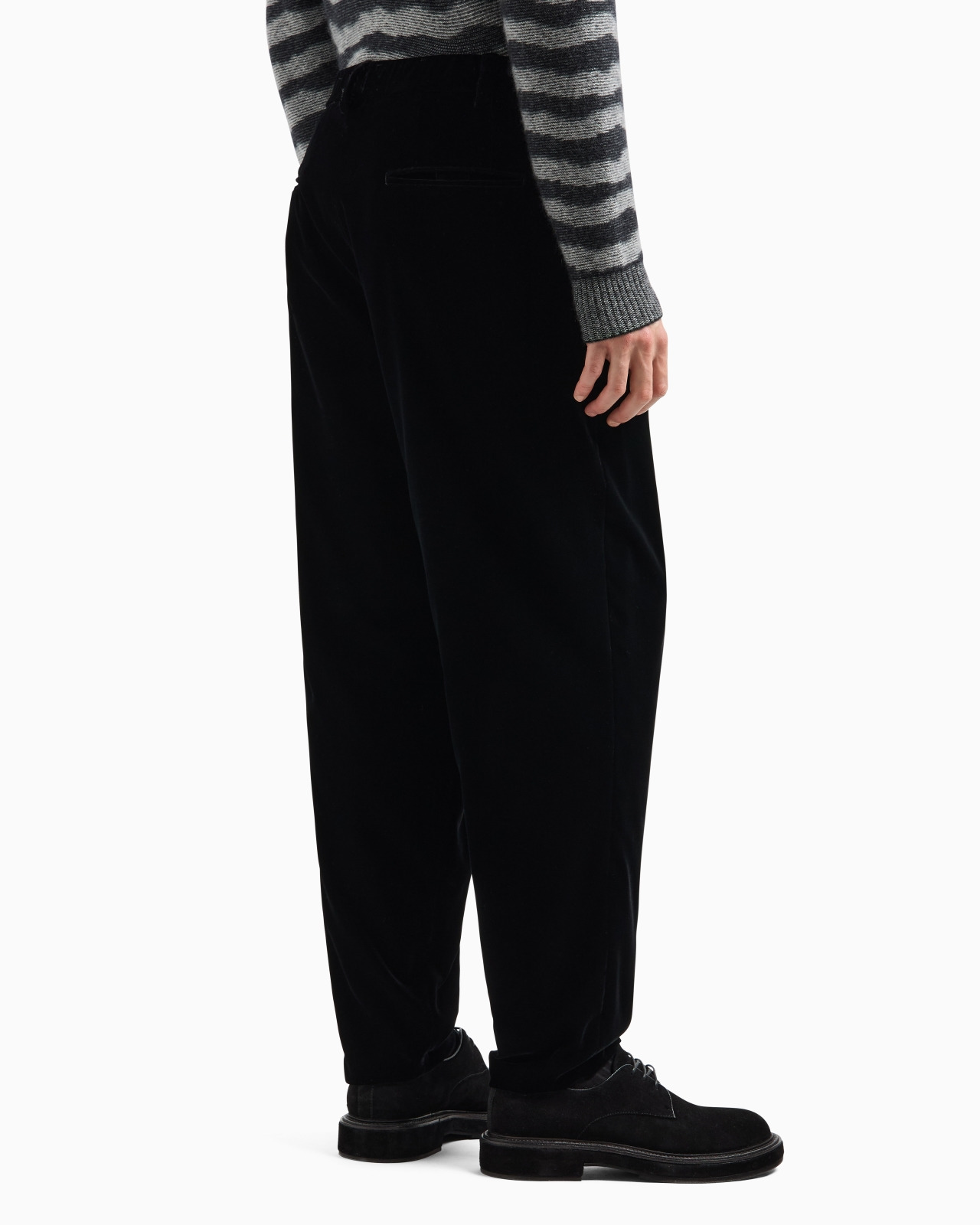 DOUBLE-DARTED VELVET TROUSERS - 3